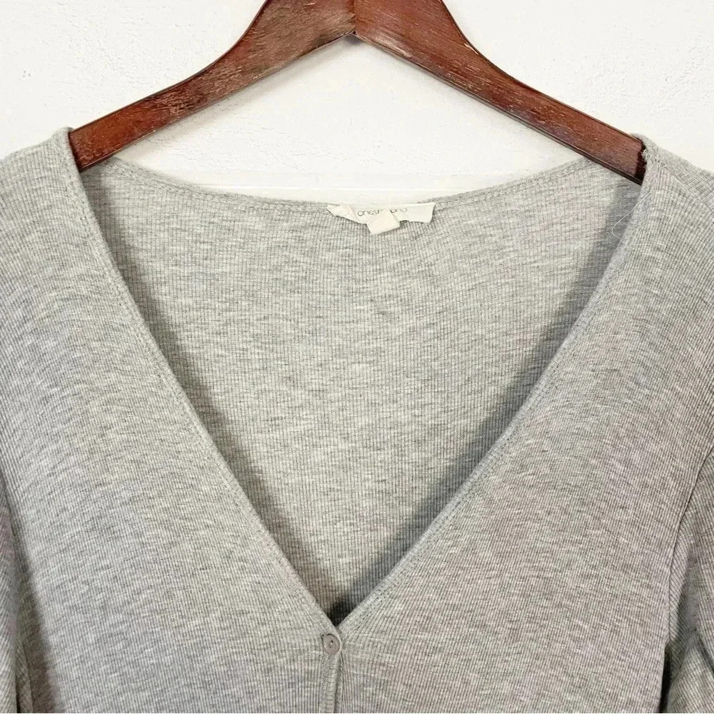 Ontheland Lightweight Rib Knit Button Down Raw Hem Duster Cardigan Size Large - Picture 3 of 8